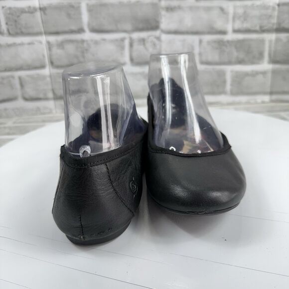 Born Julianne Ballet Flats Black Leather Women's Size 9/9.5 Casual Slip On Shoes - Picture 5 of 13